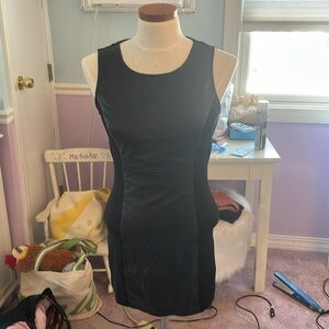 BLACK LEATHER GOING OUT DRESS